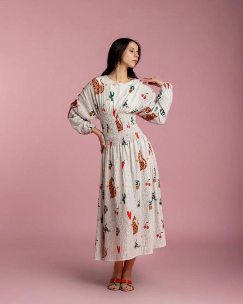 Rio Cinched Waist Dress - Leopard Heart & Peppers