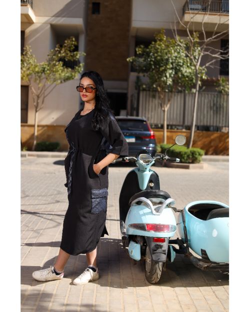 Denim Drift Dress  -Black