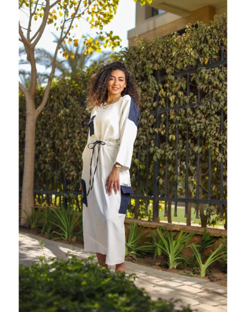 Denim Drift Dress  -White