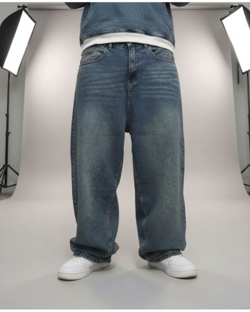 Blue Washed Baggy Jeans