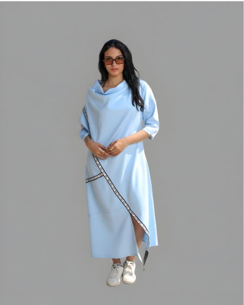 Aria slit Dress-BabyBlue