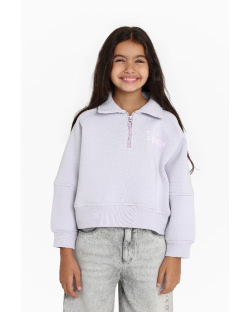 Kids Cotton Half Zip Sweatshirt