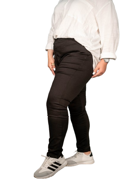 plus size skinny jeans -Black-48