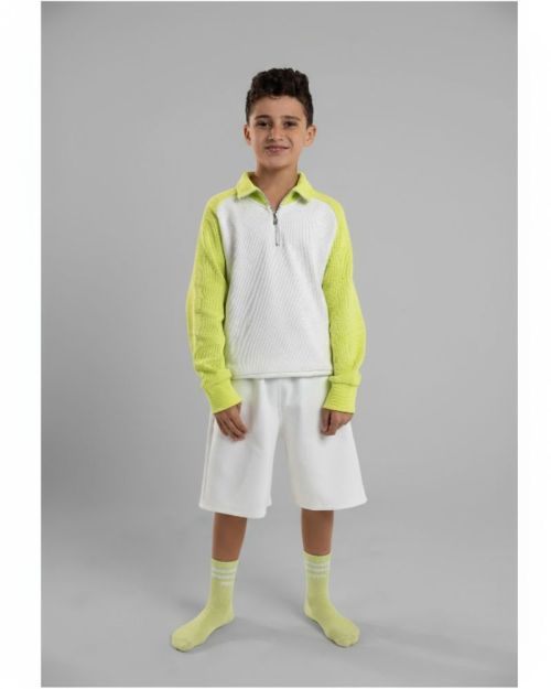 Quarter-Zip Textured Sweatshirt