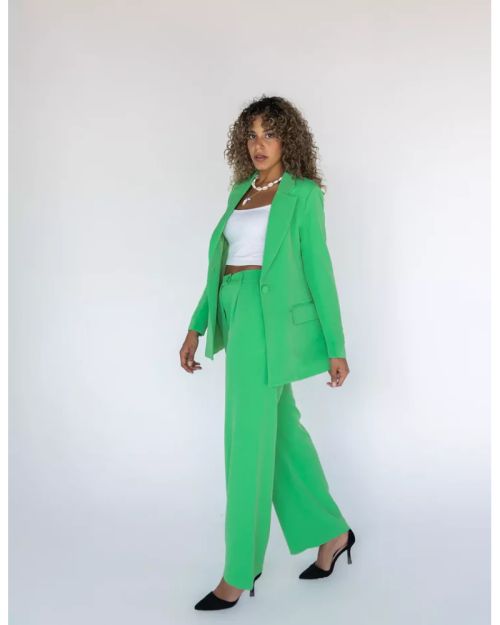 Emerald Wide-Leg Straight Mid Pants-M