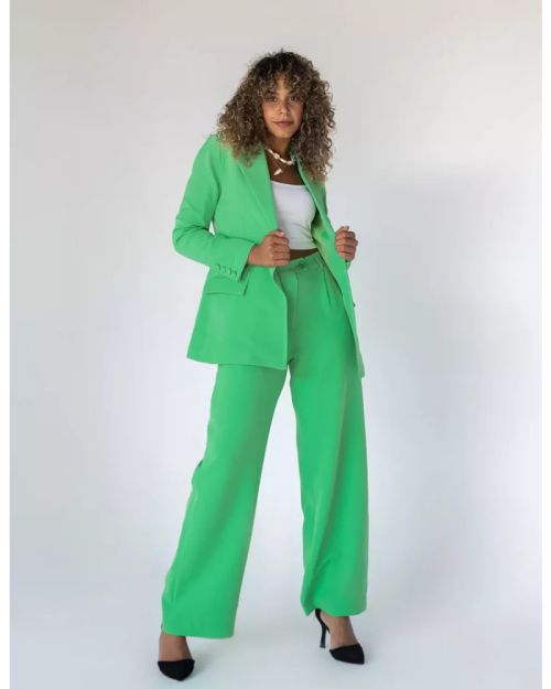 Emerald Wide-Leg Straight Mid Pants-M