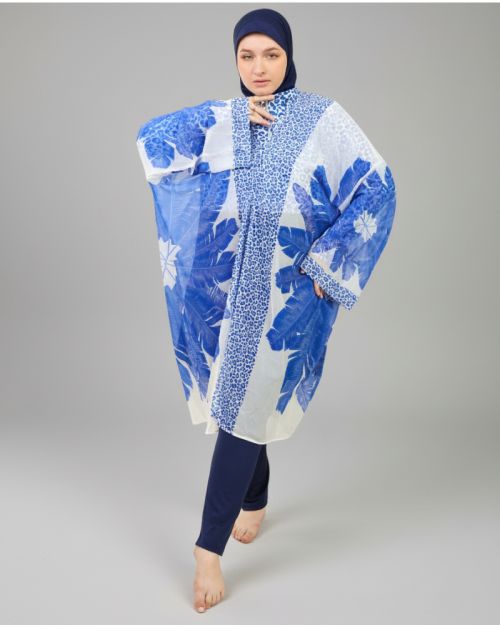 Moonlit Petals-Blue-XL