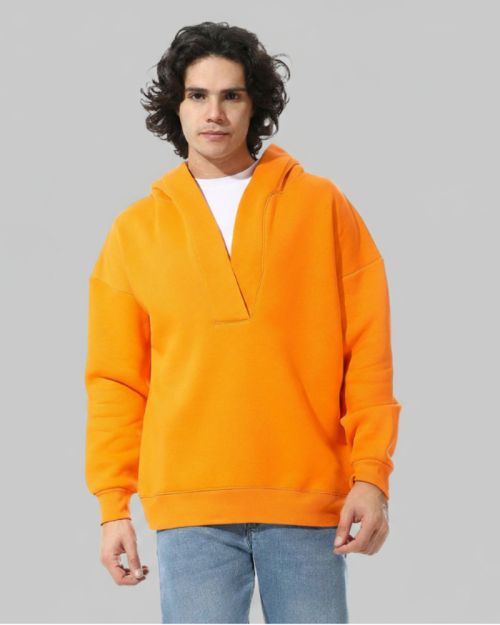 An orange hoodie with a modern cut from Defect-Orange-M