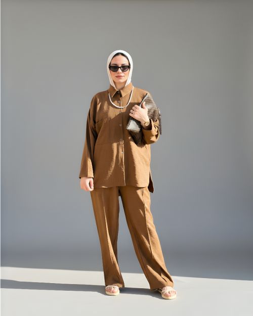 Farha Linen Set-XL/XXL-Brown