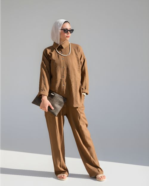 Farha Linen Set-XL/XXL-Brown