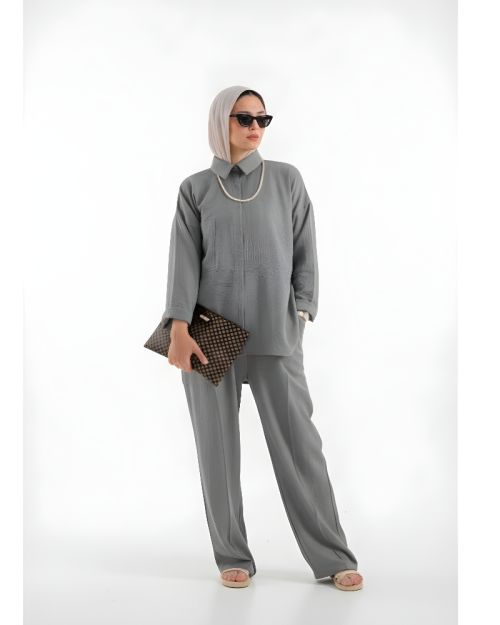 Farha Linen Set-XL/XXL-Gray