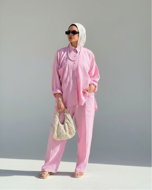 Farha Linen Set-XL/XXL-Pink