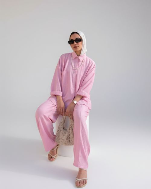 Farha Linen Set-XL/XXL-Pink