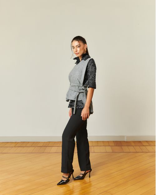 short Side tie overlay top 