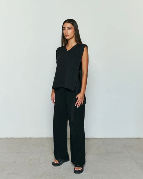 short Side tie overlay top 