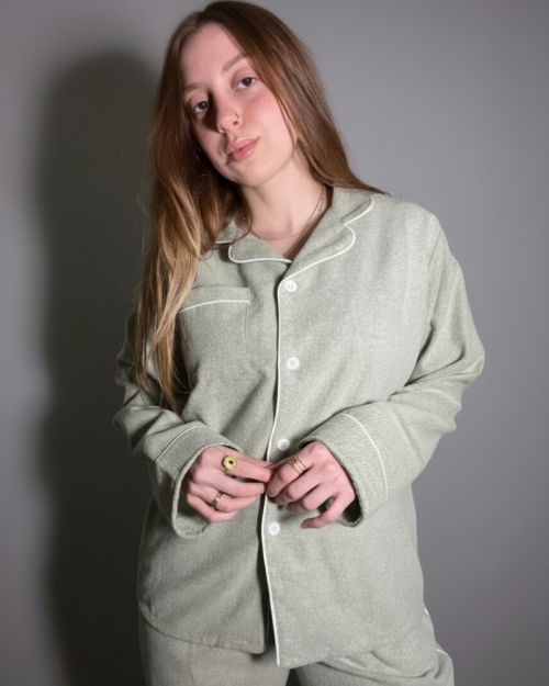 Classic matcha cotton pajama set.