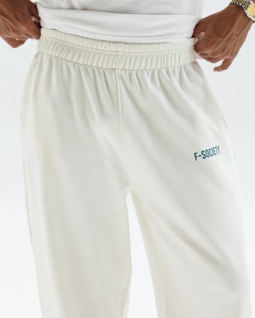 Men’s White Jogger Pants with Minimal Logo