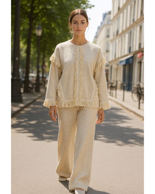 Treco Fringed Knit Lounge Set