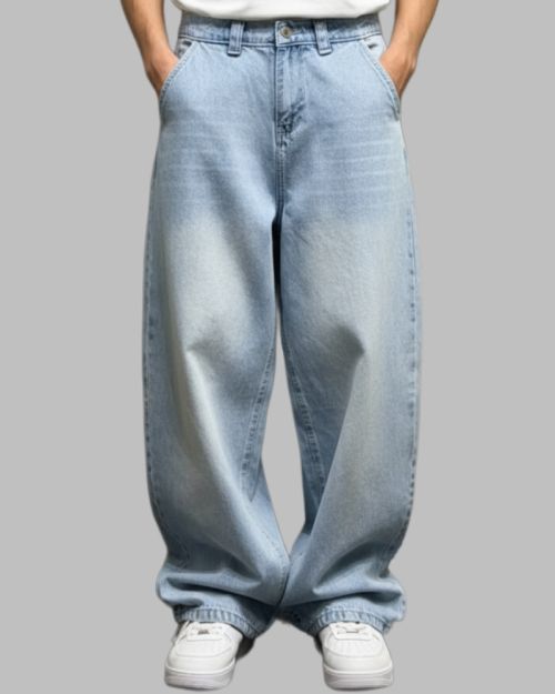 Relaxed Wide-Leg Denim Pants