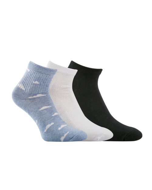 A Pack Of 3 Pieces Plain Short Socks , MultiColoure -36-40