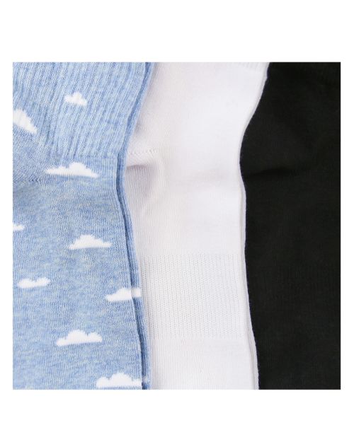 A Pack Of 3 Pieces Plain Short Socks , MultiColoure -36-40