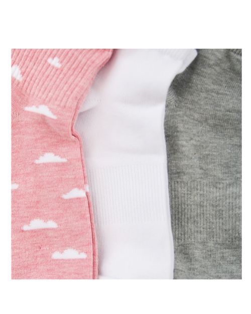 A Pack Of 3 Pieces Plain Short Socks , MultiColoure -36-40