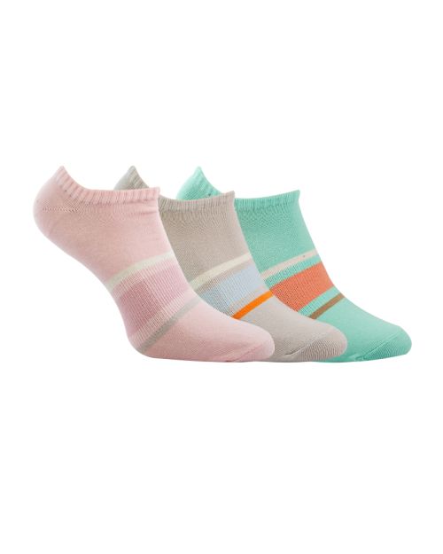 A Pack Of 3 Pieces Plain LowCut Socks , MultiColoure -36