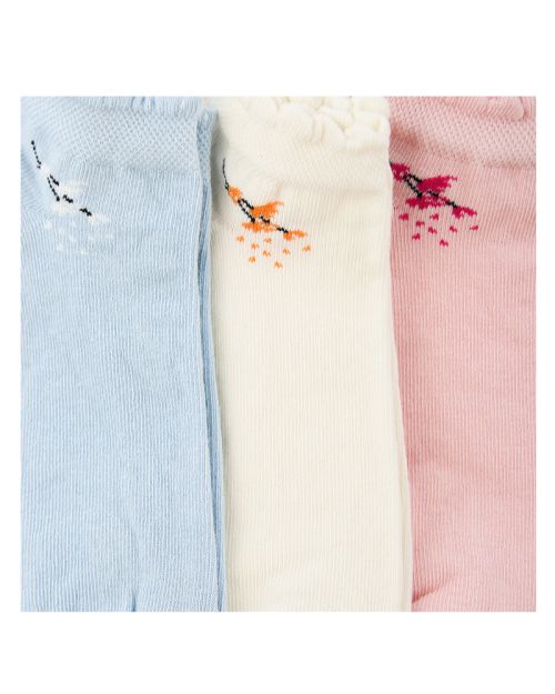 A Pack Of 3 Pieces Plain Ankle Socks , MultiColoure -36-40