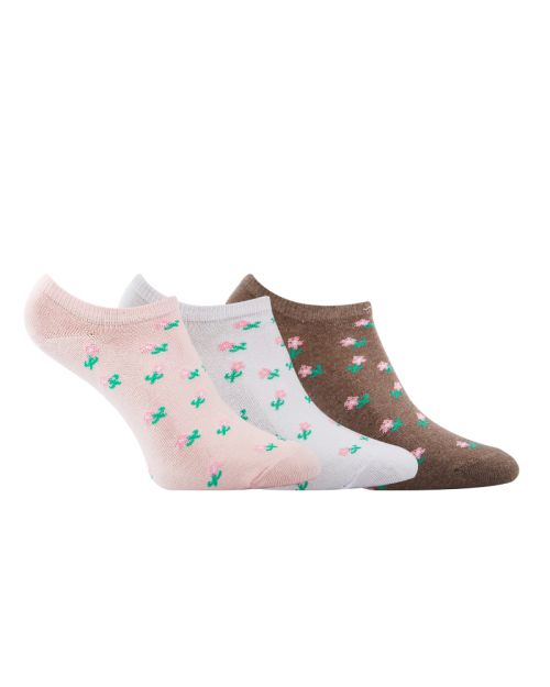 A Pack Of 3 Pieces Plain LowCut Socks , MultiColoure -36-40