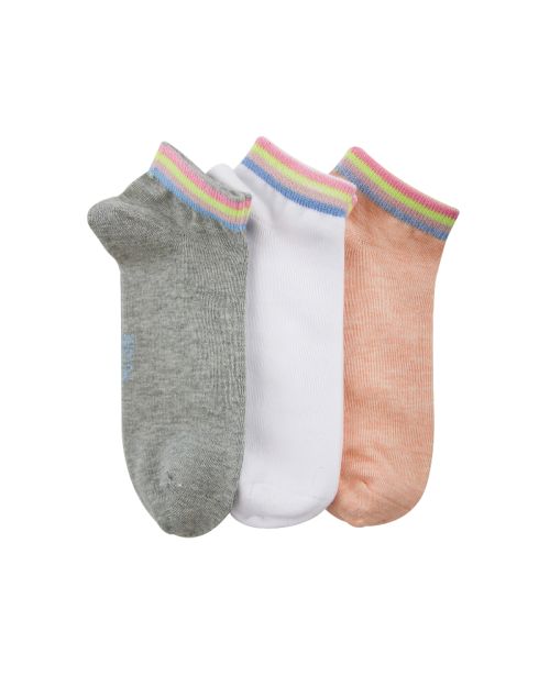 A Pack Of 3 Pieces Plain Ankle Socks , MultiColoure 