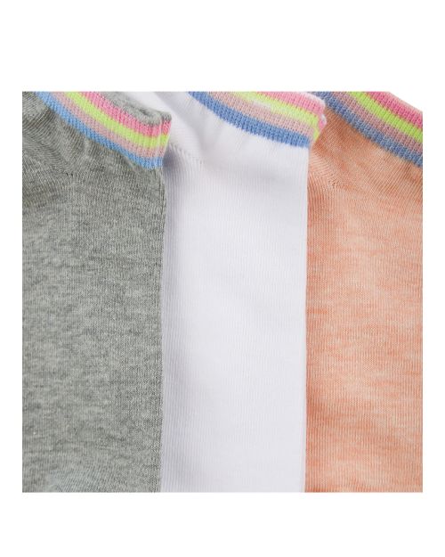A Pack Of 3 Pieces Plain Ankle Socks , MultiColoure -36
