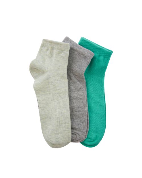 A Pack Of 3 Pieces Plain Short Socks , MultiColoure 