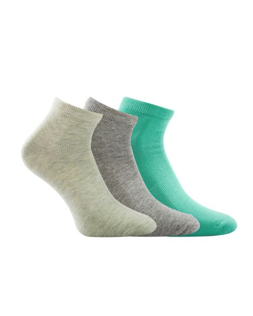 A Pack Of 3 Pieces Plain Short Socks , MultiColoure -36
