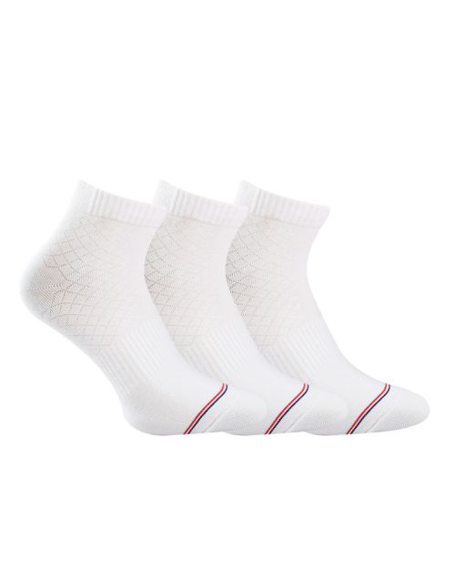 A Pack Of 3 Pieces Plain Short Socks , White For Men -40-45