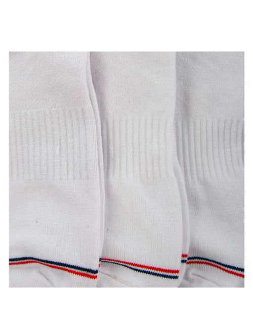 A Pack Of 3 Pieces Plain Short Socks , White For Men -40-45