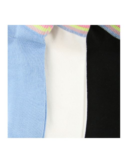 A Pack Of 3 Pieces Plain Ankle Socks , MultiColoure -36-40