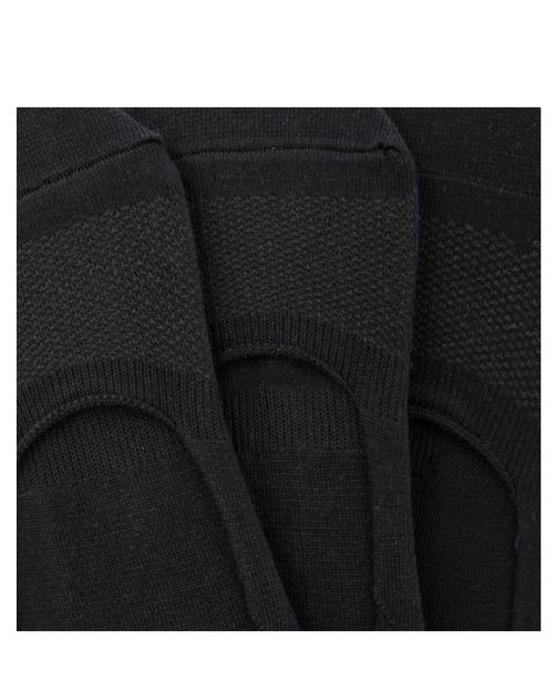 A Pack Of 3 Pieces Invisible Plain Socks Black For Men-40-45