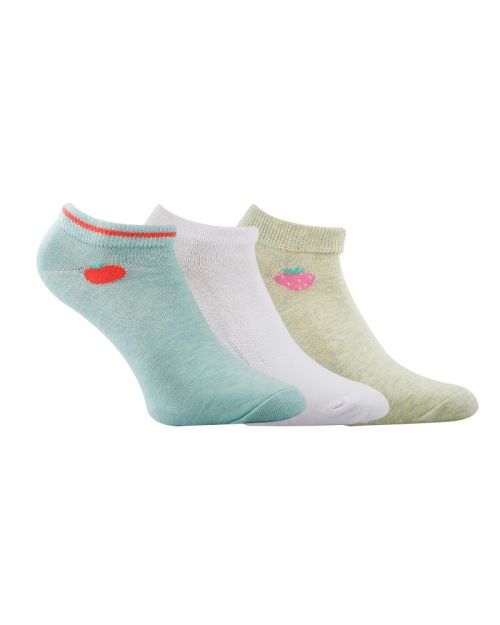 A Pack Of 3 Pieces Plain Ankle Socks , MultiColoure -36