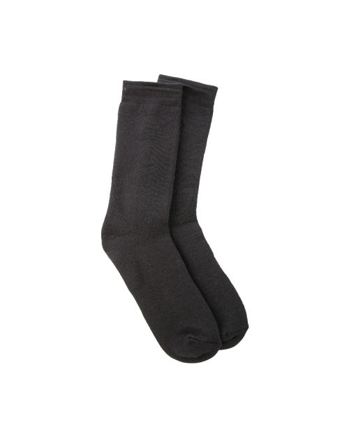 Long Plain Socks Full Terry Black For Unisex 