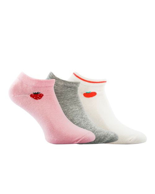 A Pack Of 3 Pieces Plain Ankle Socks , MultiColoure -36