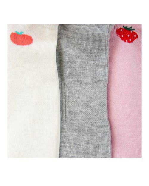 A Pack Of 3 Pieces Plain Ankle Socks , MultiColoure -36
