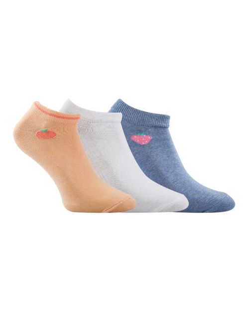 A Pack Of 3 Pieces Plain Ankle Socks , MultiColoure 