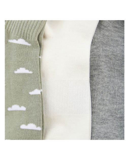 A Pack Of 3 Pieces Plain Short Socks , MultiColoure -36