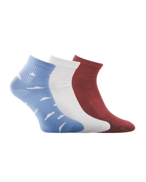A Pack Of 3 Pieces Plain Short Socks , MultiColoure -36