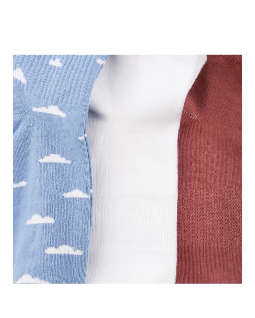 A Pack Of 3 Pieces Plain Short Socks , MultiColoure -36-40