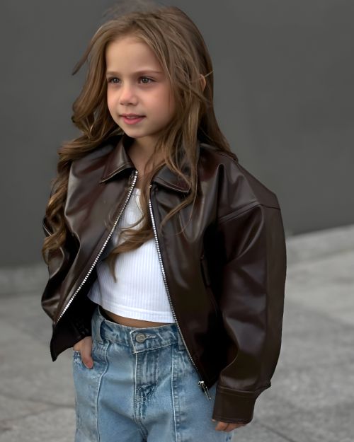  kids leather jacket