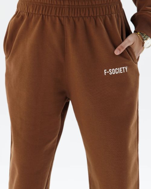 Men’s Brown Jogger Pants with Minimal Logo