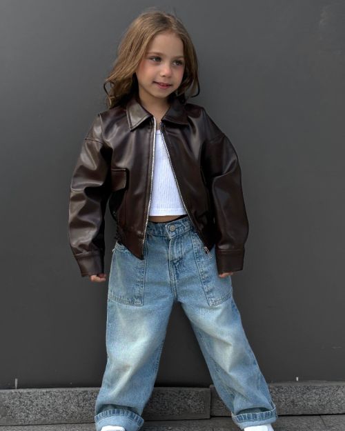  kids leather jacket