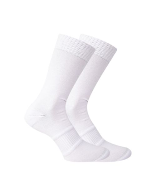 Long Plain Socks Liner Heel And Toe White For Men