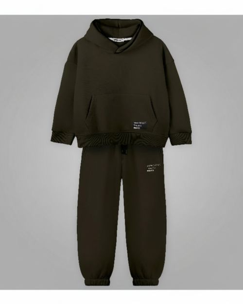 Piping Hoodie Set-Olive-4 yrs
